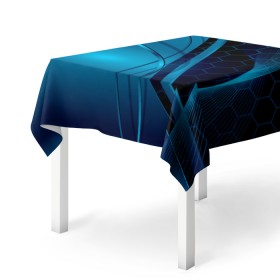 Скатерть 3D с принтом ABSTRACT BLUE в городе Новоалтайск, 100% полиэстер (ткань не мнется и не растягивается) | Размер: 150*150 см | abstraction | geometry | hexagon | neon | paints | stripes | texture | triangle | абстракция | брызги | геометрия | краски | неон | неоновый | соты | текстура