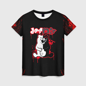 Женская футболка 3D с принтом monokuma в городе Новоалтайск, 100% полиэфир ( синтетическое хлопкоподобное полотно) | прямой крой, круглый вырез горловины, длина до линии бедер | ahegao | danganronpa | monokuma | senpai | аниме | монокума | надпись | прикольные картинки | прикольные надписи | сердце | я люблю аниме