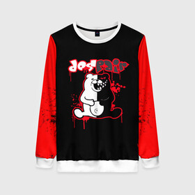 Женский свитшот 3D с принтом monokuma в городе Новоалтайск, 100% полиэстер с мягким внутренним слоем | круглый вырез горловины, мягкая резинка на манжетах и поясе, свободная посадка по фигуре | ahegao | danganronpa | monokuma | senpai | аниме | монокума | надпись | прикольные картинки | прикольные надписи | сердце | я люблю аниме
