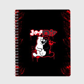 Тетрадь с принтом monokuma в городе Новоалтайск, 100% бумага | 48 листов, плотность листов — 60 г/м2, плотность картонной обложки — 250 г/м2. Листы скреплены сбоку удобной пружинной спиралью. Уголки страниц и обложки скругленные. Цвет линий — светло-серый
 | ahegao | danganronpa | monokuma | senpai | аниме | монокума | надпись | прикольные картинки | прикольные надписи | сердце | я люблю аниме