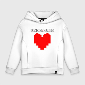 Детское худи Oversize хлопок с принтом UNDERTALE HEART в городе Новоалтайск, френч-терри — 70% хлопок, 30% полиэстер. Мягкий теплый начес внутри —100% хлопок | боковые карманы, эластичные манжеты и нижняя кромка, капюшон на магнитной кнопке | Тематика изображения на принте: asriel dreemurr | chara | frisk | gaster blaster | sans | undertale | азриэль дримурр | андертейл | гастер | меттатон | санс | фриск | чара