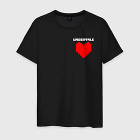 Мужская футболка хлопок с принтом UNDERTALE HEART в городе Новоалтайск, 100% хлопок | прямой крой, круглый вырез горловины, длина до линии бедер, слегка спущенное плечо. | asriel dreemurr | chara | frisk | gaster blaster | sans | undertale | азриэль дримурр | андертейл | гастер | меттатон | санс | фриск | чара