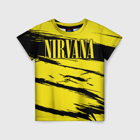 Детская футболка 3D с принтом Nirvana в городе Новоалтайск, 100% гипоаллергенный полиэфир | прямой крой, круглый вырез горловины, длина до линии бедер, чуть спущенное плечо, ткань немного тянется | Тематика изображения на принте: bleach | blew | cobain | dave | geffen | hormoaning | in utero | incesticide | krist | kurt | nevermind | nirvana | novoselic | rock | vevo | геффен | курт кобейн | нирвана | рок