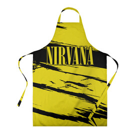 Фартук 3D с принтом Nirvana в городе Новоалтайск, 100% полиэстер | общий размер — 65 х 85 см, ширина нагрудника — 26 см, горловина — 53 см, длина завязок — 54 см, общий обхват в поясе — 173 см. Принт на завязках и на горловине наносится с двух сторон, на основной части фартука — только с внешней стороны | bleach | blew | cobain | dave | geffen | hormoaning | in utero | incesticide | krist | kurt | nevermind | nirvana | novoselic | rock | vevo | геффен | курт кобейн | нирвана | рок