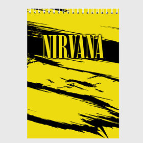 Скетчбук с принтом Nirvana в городе Новоалтайск, 100% бумага
 | 48 листов, плотность листов — 100 г/м2, плотность картонной обложки — 250 г/м2. Листы скреплены сверху удобной пружинной спиралью | Тематика изображения на принте: bleach | blew | cobain | dave | geffen | hormoaning | in utero | incesticide | krist | kurt | nevermind | nirvana | novoselic | rock | vevo | геффен | курт кобейн | нирвана | рок