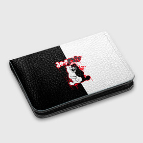 Картхолдер с принтом с принтом MONOKUMA в городе Новоалтайск, натуральная матовая кожа | размер 7,3 х 10 см; кардхолдер имеет 4 кармана для карт; | anime | bear | black  white | danganronpa | kurokuma | monodam | monokuma | monomi | monotaro | pink | rabbit | school | shirokuma | аниме | главарь | мoноми | монокума | черно белый | школа