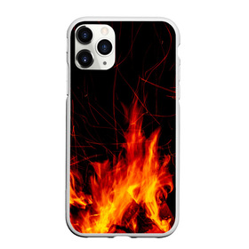 Чехол для iPhone 11 Pro матовый с принтом Ночной костер в лесу в городе Новоалтайск, Силикон |  | Тематика изображения на принте: дрова | искры | ночь | огонь
