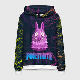 Мужская толстовка 3D с принтом Lama Fortnite в городе Новоалтайск, 100% полиэстер | двухслойный капюшон со шнурком для регулировки, мягкие манжеты на рукавах и по низу толстовки, спереди карман-кенгуру с мягким внутренним слоем. | Тематика изображения на принте: fortnite | fortnite chapter 2 | fortnite лама | lama | lama fortnite | llama | лама | лама из | лама с молниями | лама фортнайт | удивленная | фортнайт | фортнайт lama | фортнайт глава 2