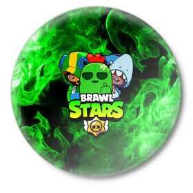 Значок с принтом Brawl Stars TRIO в городе Новоалтайск,  металл | круглая форма, металлическая застежка в виде булавки | 8 bit | 8 бит | bibi | brawl | brawl stars | crow | leon | spike | sprout | stars | бравл | бравл старс | браво старс | игра | компьютерная | кров | леон | онлайн | старс