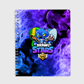 Тетрадь с принтом Brawl Stars TRIO в городе Новоалтайск, 100% бумага | 48 листов, плотность листов — 60 г/м2, плотность картонной обложки — 250 г/м2. Листы скреплены сбоку удобной пружинной спиралью. Уголки страниц и обложки скругленные. Цвет линий — светло-серый
 | 8 bit | 8 бит | bibi | brawl | brawl stars | crow | leon | spike | sprout | stars | бравл | бравл старс | браво старс | игра | компьютерная | кров | леон | онлайн | старс