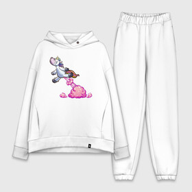 Женский костюм хлопок Oversize с принтом Unicorn в городе Новоалтайск,  |  | bob | bob marley | goodboy | horse | poni | rainbow | unicorn | арт | боб марли | бобмарли | волшебство | детство | единорог | животные | кайф | картинка | конь | лошадь | магия | мем | полёт | пони | пук | радуга | ракета | рисунок