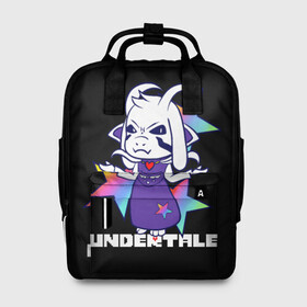 Женский рюкзак 3D с принтом Undertale. в городе Новоалтайск, 100% полиэстер | лямки с регулируемой длиной, сверху ручки, чтобы рюкзак нести как сумку. Основное отделение закрывается на молнию, как и внешний карман. Внутри два дополнительных кармана, один из которых закрывается на молнию. По бокам два дополнительных кармашка, куда поместится маленькая бутылочка
 | Тематика изображения на принте: asriel dreemurr | chara | frisk | game | sans | undertale | азриэль дримурр | андертейл | андрайн | гастер | игры | меттатон | санс | фриск | чара