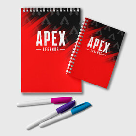 Блокнот с принтом APEX LEGENDS в городе Новоалтайск, 100% бумага | 48 листов, плотность листов — 60 г/м2, плотность картонной обложки — 250 г/м2. Листы скреплены удобной пружинной спиралью. Цвет линий — светло-серый
 | Тематика изображения на принте: apex | apex legends | battle | battle royal | bloodhound | titanfall | wraith | апекс | апекс легендс | батл рояль | битва | война | каустик | королевская битва