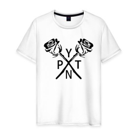 Мужская футболка хлопок с принтом PYTN X ROSE. в городе Новоалтайск, 100% хлопок | прямой крой, круглый вырез горловины, длина до линии бедер, слегка спущенное плечо. | payton | payton moormeie | pytn | rose | блогер | знаменитость | пейтон | пейтон моормиер | тиктоенр