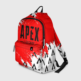 Рюкзак 3D с принтом APEX LEGENDS  в городе Новоалтайск, 100% полиэстер | лямки с регулируемой длиной, сверху петелька, чтобы рюкзак можно было повесить на вешалку. Основное отделение закрывается на молнию, как и внешний карман. Внутри два дополнительных кармана, один из которых закрывается на молнию. По бокам два дополнительных кармашка | apex | apex legends | battle | battle royal | bloodhound | titanfall | wraith | апекс | апекс легендс | батл рояль | битва | война | каустик | королевская битва