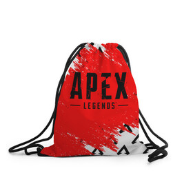 Рюкзак-мешок 3D с принтом APEX LEGENDS  в городе Новоалтайск, 100% полиэстер | плотность ткани — 200 г/м2, размер — 35 х 45 см; лямки — толстые шнурки, застежка на шнуровке, без карманов и подкладки | apex | apex legends | battle | battle royal | bloodhound | titanfall | wraith | апекс | апекс легендс | батл рояль | битва | война | каустик | королевская битва
