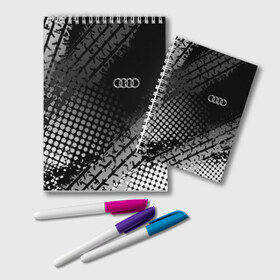 Блокнот с принтом Audi в городе Новоалтайск, 100% бумага | 48 листов, плотность листов — 60 г/м2, плотность картонной обложки — 250 г/м2. Листы скреплены удобной пружинной спиралью. Цвет линий — светло-серый
 | audi | audi лого | audi марка | audi эмблема | ауди | ауди значок | ауди лого | ауди чб значок | ауди эмблема | значок audi | лого автомобиля | логотип audi | логотип ауди | черно белый