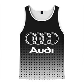 Мужская майка 3D с принтом Audi в городе Новоалтайск, 100% полиэстер | круглая горловина, приталенный силуэт, длина до линии бедра. Пройма и горловина окантованы тонкой бейкой | audi | audi лого | audi марка | audi эмблема | ауди | ауди значок | ауди лого | ауди чб значок | ауди эмблема | значок audi | лого автомобиля | логотип audi | логотип ауди | черно белый
