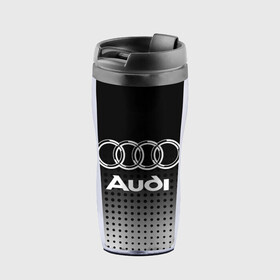 Термокружка-непроливайка с принтом Audi в городе Новоалтайск, внутренняя часть — пищевой пластик, наружная часть — прозрачный пластик, между ними — полиграфическая вставка с рисунком | объем — 350 мл, герметичная крышка | audi | audi лого | audi марка | audi эмблема | ауди | ауди значок | ауди лого | ауди чб значок | ауди эмблема | значок audi | лого автомобиля | логотип audi | логотип ауди | черно белый