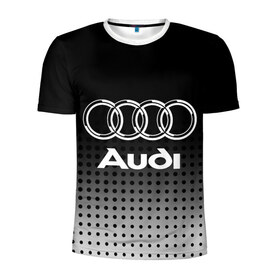 Мужская футболка 3D спортивная с принтом Audi в городе Новоалтайск, 100% полиэстер с улучшенными характеристиками | приталенный силуэт, круглая горловина, широкие плечи, сужается к линии бедра | audi | audi лого | audi марка | audi эмблема | ауди | ауди значок | ауди лого | ауди чб значок | ауди эмблема | значок audi | лого автомобиля | логотип audi | логотип ауди | черно белый