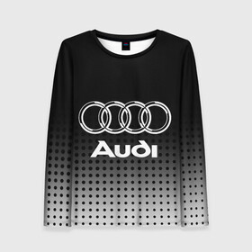 Женский лонгслив 3D с принтом Audi в городе Новоалтайск, 100% полиэстер | длинные рукава, круглый вырез горловины, полуприлегающий силуэт | audi | audi лого | audi марка | audi эмблема | ауди | ауди значок | ауди лого | ауди чб значок | ауди эмблема | значок audi | лого автомобиля | логотип audi | логотип ауди | черно белый