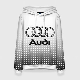 Женская толстовка 3D с принтом Audi в городе Новоалтайск, 100% полиэстер  | двухслойный капюшон со шнурком для регулировки, мягкие манжеты на рукавах и по низу толстовки, спереди карман-кенгуру с мягким внутренним слоем. | audi | audi лого | audi марка | audi эмблема | ауди | ауди значок | ауди лого | ауди чб значок | ауди эмблема | значок audi | лого автомобиля | логотип audi | логотип ауди | черно белый