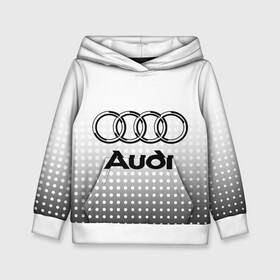 Детская толстовка 3D с принтом Audi в городе Новоалтайск, 100% полиэстер | двухслойный капюшон со шнурком для регулировки, мягкие манжеты на рукавах и по низу толстовки, спереди карман-кенгуру с мягким внутренним слоем | audi | audi лого | audi марка | audi эмблема | ауди | ауди значок | ауди лого | ауди чб значок | ауди эмблема | значок audi | лого автомобиля | логотип audi | логотип ауди | черно белый
