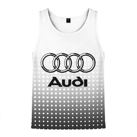 Мужская майка 3D с принтом Audi в городе Новоалтайск, 100% полиэстер | круглая горловина, приталенный силуэт, длина до линии бедра. Пройма и горловина окантованы тонкой бейкой | audi | audi лого | audi марка | audi эмблема | ауди | ауди значок | ауди лого | ауди чб значок | ауди эмблема | значок audi | лого автомобиля | логотип audi | логотип ауди | черно белый