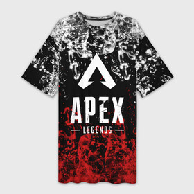 Платье-футболка 3D с принтом APEX LEGENDS. в городе Новоалтайск,  |  | Тематика изображения на принте: apex | apex legends | battle | battle royal | bloodhound | titanfall | wraith | апекс | апекс легендс | батл рояль | битва | война | каустик | королевская битва