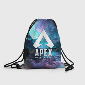 Рюкзак-мешок 3D с принтом APEX LEGENDS в городе Новоалтайск, 100% полиэстер | плотность ткани — 200 г/м2, размер — 35 х 45 см; лямки — толстые шнурки, застежка на шнуровке, без карманов и подкладки | apex | apex legends | battle | battle royal | bloodhound | titanfall | wraith | апекс | апекс легендс | батл рояль | битва | война | каустик | королевская битва