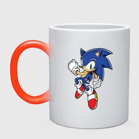 Кружка хамелеон с принтом Соник в городе Новоалтайск, керамика | меняет цвет при нагревании, емкость 330 мл | sonic | видеоигры | ежик | соник | соник в кино