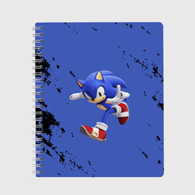 Тетрадь с принтом sonic в городе Новоалтайск, 100% бумага | 48 листов, плотность листов — 60 г/м2, плотность картонной обложки — 250 г/м2. Листы скреплены сбоку удобной пружинной спиралью. Уголки страниц и обложки скругленные. Цвет линий — светло-серый
 | Тематика изображения на принте: game | sonic | sonic the hedgehog | видеоигра | доктор эггман | ёж | ёж соник | игра | сега | синий антропоморфный ёж | соник | соник в кино