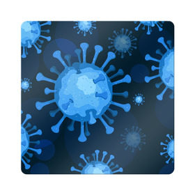 Магнит виниловый Квадрат с принтом Сorona virus infection в городе Новоалтайск, полимерный материал с магнитным слоем | размер 9*9 см, закругленные углы | 19 | 19. повязка | bacteria | corona | covid | virus | бактерия | ковид | корона | короно | маска | медицинская | микробы | организмы