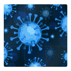 Магнитный плакат 3Х3 с принтом Сorona virus infection в городе Новоалтайск, Полимерный материал с магнитным слоем | 9 деталей размером 9*9 см | 19 | 19. повязка | bacteria | corona | covid | virus | бактерия | ковид | корона | короно | маска | медицинская | микробы | организмы