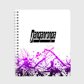 Тетрадь с принтом Danganronpa в городе Новоалтайск, 100% бумага | 48 листов, плотность листов — 60 г/м2, плотность картонной обложки — 250 г/м2. Листы скреплены сбоку удобной пружинной спиралью. Уголки страниц и обложки скругленные. Цвет линий — светло-серый
 | ahegao | danganronpa | monokuma | senpai | аниме | монокума | надпись | прикольные картинки | прикольные надписи | сердце | я люблю аниме