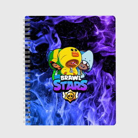 Тетрадь с принтом Brawl Stars TRIO в городе Новоалтайск, 100% бумага | 48 листов, плотность листов — 60 г/м2, плотность картонной обложки — 250 г/м2. Листы скреплены сбоку удобной пружинной спиралью. Уголки страниц и обложки скругленные. Цвет линий — светло-серый
 | 8 bit | 8 бит | bibi | brawl | brawl stars | crow | leon | spike | sprout | stars | бравл | бравл старс | браво старс | игра | компьютерная | кров | леон | онлайн | старс