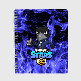 Тетрадь с принтом Brawl Stars CROW в городе Новоалтайск, 100% бумага | 48 листов, плотность листов — 60 г/м2, плотность картонной обложки — 250 г/м2. Листы скреплены сбоку удобной пружинной спиралью. Уголки страниц и обложки скругленные. Цвет линий — светло-серый
 | 8 bit | 8 бит | bibi | brawl | brawl stars | crow | leon | spike | sprout | stars | бравл | бравл старс | браво старс | игра | компьютерная | кров | леон | онлайн | старс