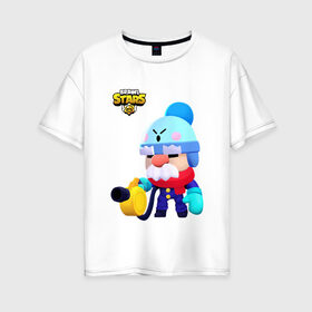 Женская футболка хлопок Oversize с принтом BRAWL STARS GALE в городе Новоалтайск, 100% хлопок | свободный крой, круглый ворот, спущенный рукав, длина до линии бедер
 | brawl | brawl stars | brawl stars gale | clash | бравл старс | бравл старс гэйл | бравлер | гэйл | игра | мобильные игры