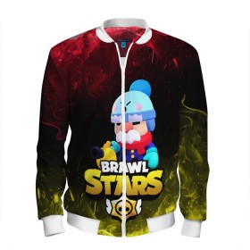 Мужской бомбер 3D с принтом GALE BRAWL STARS в городе Новоалтайск, 100% полиэстер | застегивается на молнию, по бокам два кармана без застежек, по низу бомбера и на воротнике - эластичная резинка | brawl | brawl stars | clash | gale brawl stars | бравл старс | бравл старс гэйл | бравлер | гэйл | игра | мобильные игры