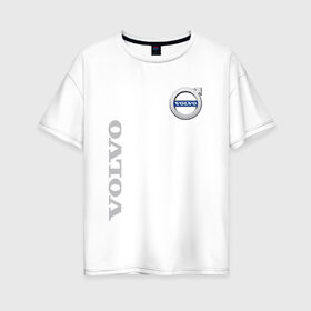 Женская футболка хлопок Oversize с принтом VOLVO в городе Новоалтайск, 100% хлопок | свободный крой, круглый ворот, спущенный рукав, длина до линии бедер
 | abstract | auto | brand | car | geometry | sport | texture | volvo | абстракция | авто | автомобильные | бренд | вольва | вольво | геометрия | классика | машины | модные | спорт | стиль | текстура