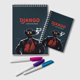 Блокнот с принтом Django в городе Новоалтайск, 100% бумага | 48 листов, плотность листов — 60 г/м2, плотность картонной обложки — 250 г/м2. Листы скреплены удобной пружинной спиралью. Цвет линий — светло-серый
 | django | tarantino | джанго | джанго освобожденный | тарантино