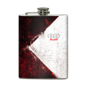 Фляга с принтом AUDI. в городе Новоалтайск, металлический корпус | емкость 0,22 л, размер 125 х 94 мм. Виниловая наклейка запечатывается полностью | abstract | audi | auto | brand | car | geometry | sport | texture | абстракция | авто | автомобильные | ауди | бренд | геометрия | классика | машины | модные | спорт | стиль | текстура