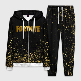 Мужской костюм 3D с принтом FORTNITE GOLDEN в городе Новоалтайск, 100% полиэстер | Манжеты и пояс оформлены тканевой резинкой, двухслойный капюшон со шнурком для регулировки, карманы спереди | deadmau5 | fortnite | fortnite 2 | fortnite x маршмелло | ikonik | marshmello | ninja | ninja streamer | raven | travis scott | ворон | иконик | ниндзя | пили | рейвен | трэвис скотт | фортнайт