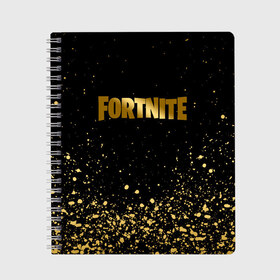 Тетрадь с принтом FORTNITE GOLDEN в городе Новоалтайск, 100% бумага | 48 листов, плотность листов — 60 г/м2, плотность картонной обложки — 250 г/м2. Листы скреплены сбоку удобной пружинной спиралью. Уголки страниц и обложки скругленные. Цвет линий — светло-серый
 | deadmau5 | fortnite | fortnite 2 | fortnite x маршмелло | ikonik | marshmello | ninja | ninja streamer | raven | travis scott | ворон | иконик | ниндзя | пили | рейвен | трэвис скотт | фортнайт