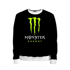Детский свитшот 3D с принтом MONSTER ENERGY в городе Новоалтайск, 100% полиэстер | свободная посадка, прямой крой, мягкая тканевая резинка на рукавах и понизу свитшота | black monster | bmx | claw | cybersport | energy | monster | monster energy | moto | motocross | race | sport | киберспорт | когти | монстер энерджи | монстр | мото | мотокросс | ралли | скейтбординг | спорт | т | энергия