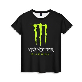 Женская футболка 3D с принтом MONSTER ENERGY в городе Новоалтайск, 100% полиэфир ( синтетическое хлопкоподобное полотно) | прямой крой, круглый вырез горловины, длина до линии бедер | Тематика изображения на принте: black monster | bmx | claw | cybersport | energy | monster | monster energy | moto | motocross | race | sport | киберспорт | когти | монстер энерджи | монстр | мото | мотокросс | ралли | скейтбординг | спорт | т | энергия