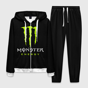 Мужской костюм 3D с принтом MONSTER ENERGY в городе Новоалтайск, 100% полиэстер | Манжеты и пояс оформлены тканевой резинкой, двухслойный капюшон со шнурком для регулировки, карманы спереди | black monster | bmx | claw | cybersport | energy | monster | monster energy | moto | motocross | race | sport | киберспорт | когти | монстер энерджи | монстр | мото | мотокросс | ралли | скейтбординг | спорт | т | энергия