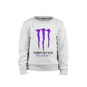 Детский свитшот хлопок с принтом MONSTER ENERGY в городе Новоалтайск, 100% хлопок | круглый вырез горловины, эластичные манжеты, пояс и воротник | black monster | bmx | claw | cybersport | energy | monster | monster energy | moto | motocross | race | sport | киберспорт | когти | монстер энерджи | монстр | мото | мотокросс | ралли | скейтбординг | спорт | т | энергия