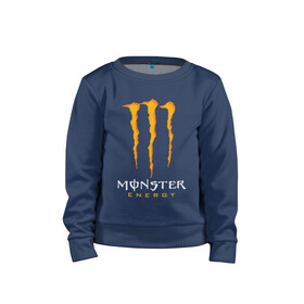 Детский свитшот хлопок с принтом MONSTER ENERGY в городе Новоалтайск, 100% хлопок | круглый вырез горловины, эластичные манжеты, пояс и воротник | black monster | bmx | claw | cybersport | energy | monster | monster energy | moto | motocross | race | sport | киберспорт | когти | монстер энерджи | монстр | мото | мотокросс | ралли | скейтбординг | спорт | т | энергия