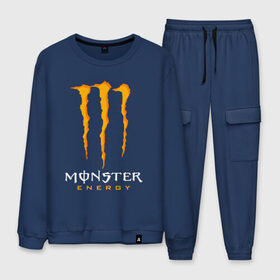 Мужской костюм хлопок с принтом MONSTER ENERGY в городе Новоалтайск, 100% хлопок | на свитшоте круглая горловина, мягкая резинка по низу. Брюки заужены к низу, на них два вида карманов: два “обычных” по бокам и два объемных, с клапанами, расположенные ниже линии бедра. Брюки с мягкой трикотажной резинкой на поясе и по низу штанин. В поясе для дополнительного комфорта — широкие завязки | black monster | bmx | claw | cybersport | energy | monster | monster energy | moto | motocross | race | sport | киберспорт | когти | монстер энерджи | монстр | мото | мотокросс | ралли | скейтбординг | спорт | т | энергия